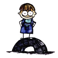 Boy on Tire Fine Art Print