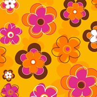 Floral on Orange Fine Art Print