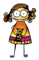 Girl with Teddy Fine Art Print