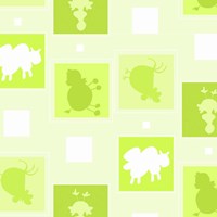 Green Animal Collage Fine Art Print