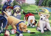 Golfing Puppies Fine Art Print
