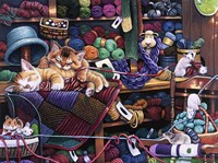 While Kittens Are Away Mice Will Play Fine Art Print