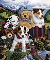 Choo Choo Puppies Fine Art Print