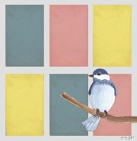 Rectangles And Blue Bird Fine Art Print