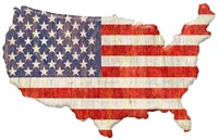 American Flag Continent Cut Out Fine Art Print