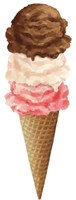 Ice Cream Cone 3 Scoops Fine Art Print