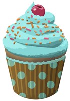 Chocolate Cupcake Blue Fine Art Print