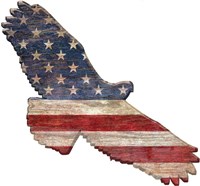 American Flag Eagle Cut Out Flat Fine Art Print