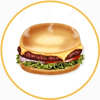 Burger Round Fine Art Print