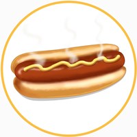 Hot Dog Round Fine Art Print