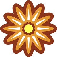 Mod Flowers Cut out Rust Fine Art Print