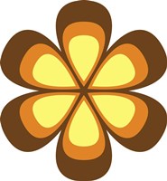 Mod Flowers Cut out Brown Fine Art Print