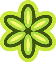 Mod Flowers Cut out Green Fine Art Print