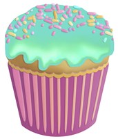 Vanilla Cupcake Blue Fine Art Print