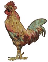 Rooster Wood Fine Art Print