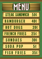 Green Burger Joint Menu Fine Art Print