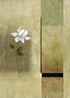 White Flowers on Taupe 2 Fine Art Print