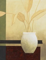 Leaves and White Vase Fine Art Print