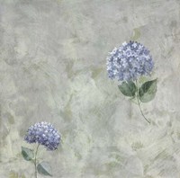 Blue Flowers on Grey Fine Art Print