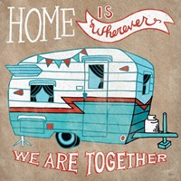 Adventure Love Camper Taupe Fine Art Print