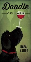 Doodle Wine II Black Dog Fine Art Print