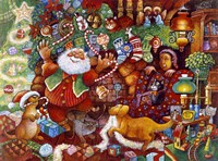 Santa Rejoicing Fine Art Print
