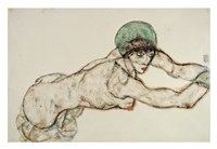 Reclining Female Nude with Green Cap, Leaning to the Right, 1914 Fine Art Print