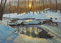 Winter Brook Sunset Fine Art Print