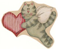 Angel Cat Holding Heart Fine Art Print