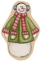 Green Jacket Snowman Fine Art Print