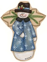 Blue Snowflake Jacket Snowman Fine Art Print