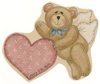 Bear Angel With Heart Fine Art Print