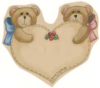Twin Bears With Heart Framed Print
