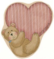 Bear Hanging From Heart Fine Art Print