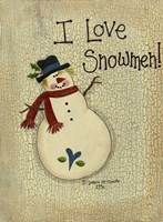 I Love Snowmen Fine Art Print