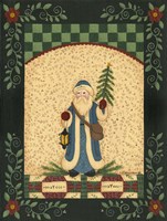 Blue Antique Santa Framed Print
