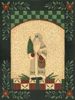 Tan Antique Santa Framed Print