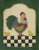 Country Rooster & Chicks Fine Art Print