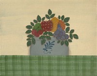Fruit With Green Tablecloth Fine Art Print