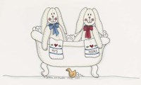 Bath Time Bunnies Fine Art Print