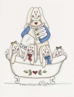 Bath Time Bunnies 2 Fine Art Print
