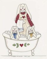 Bath Time Bunnies 3 Fine Art Print