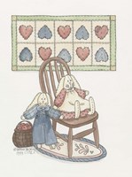 Bunnies With Chair Fine Art Print