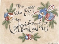 Merry Christmas Ornaments Fine Art Print