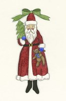 Santa With Bear & Tree Fine Art Print