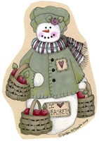 I Love Baskets Snowwoman Fine Art Print