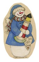 Lighthouse Collector Snowman Fine Art Print