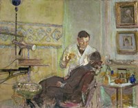 Dr Georges Viau in his Dental Office, Attending Annette Roussel, 1914 Fine Art Print
