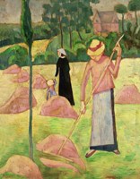 Woman with Rake Fine Art Print