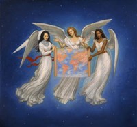 Angels with map Fine Art Print